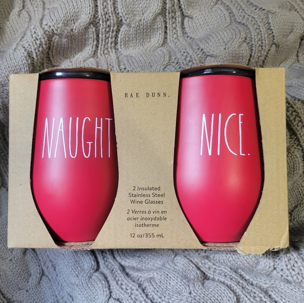 Rae Dunn Red Insulated Wine Glass Set